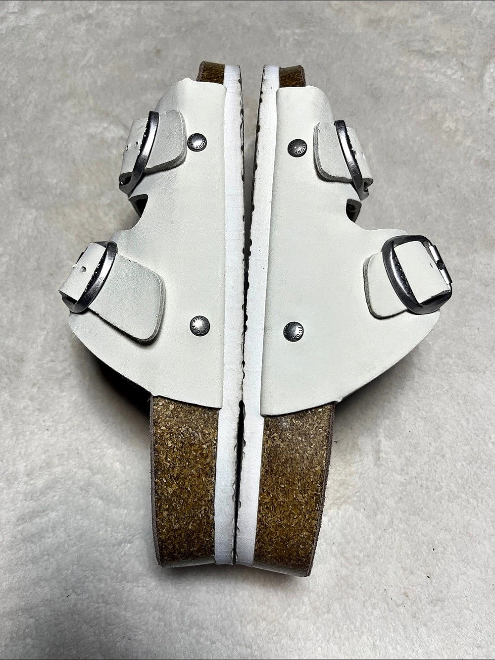 Fitory White Double-Buckle Sandals US 7 - Picture 5 of 8